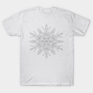 SYM STAR-TRIBAL- SNOWFLAKE DESIGN BLACK OUTLINE T-Shirt